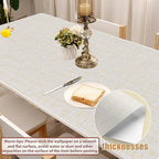 Yancorp 32.8ft Cream Textured Fabric Wallpaper Faux Grasscloth Beige Peel and - Image 7