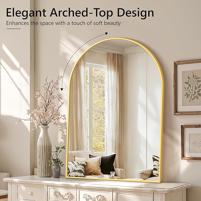 Arched Bathroom Mirror for Wall, HD Glass Over Sink for Bathroom - Image 4
