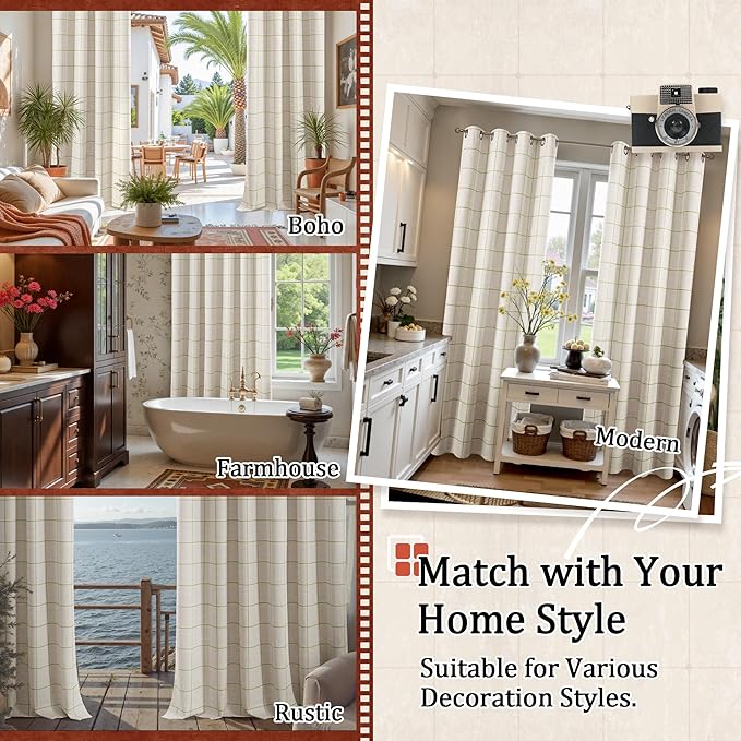 Lajode Sage Green Linen Blackout Curtains - Image 8