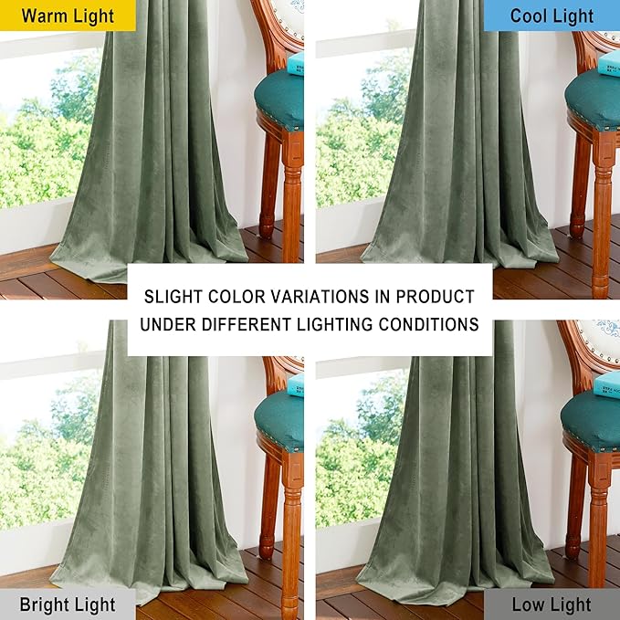 NICETOWN Super Soft Velvet Curtains 72 inches, Sound Reducing Cold Heat - Image 3