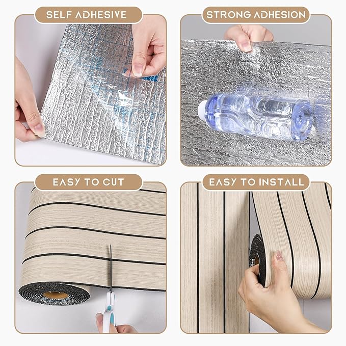 VEELIKE Coastal Oak Wood Wall Panels Peel and Stick Light Oak Wood Slat Wall - Image 8