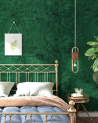 Wallercity Green Floral Leaves Felt Fabric Wallpaper Peel and Stick Soft Velvet - Image 8