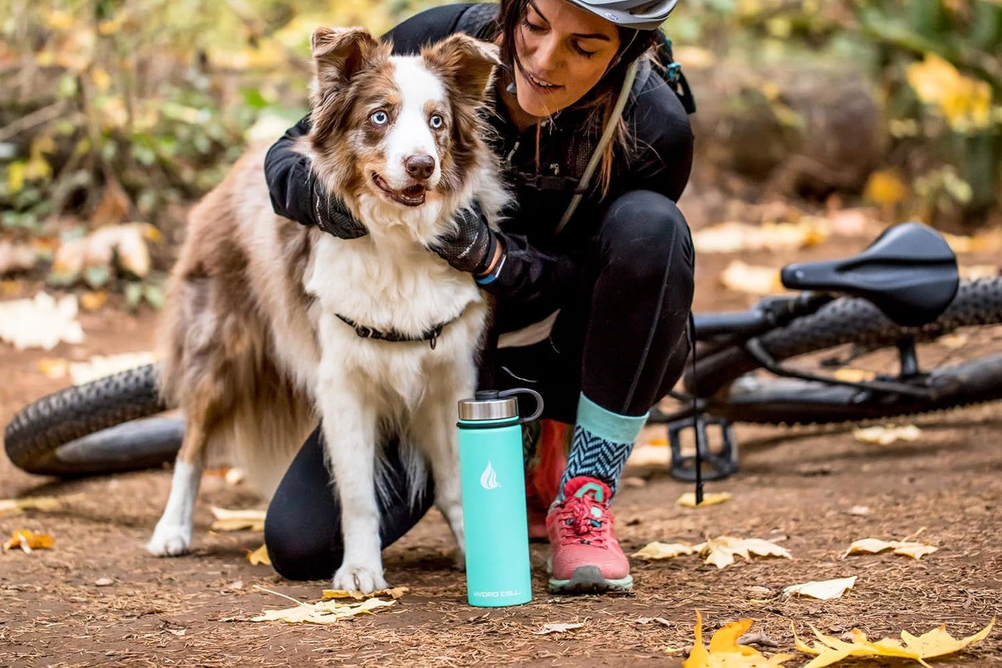 HYDRO CELL Stainless Steel Insulated Water Bottle with Straw - For Cold & Hot Drinks - Metal Vacuum Flask with Screw Cap and Modern Leakproof Sport Thermos for Adults (Teal 24oz)