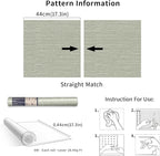 Simon&Siff Textured Grasscloth Peel and Stick Wallpaper 17.7"x197" Neutral Faux - Image 8