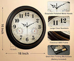 Vintage Wall Clock 16 Inch Quartz Silent Non-Ticking Analog Clock - Image 3