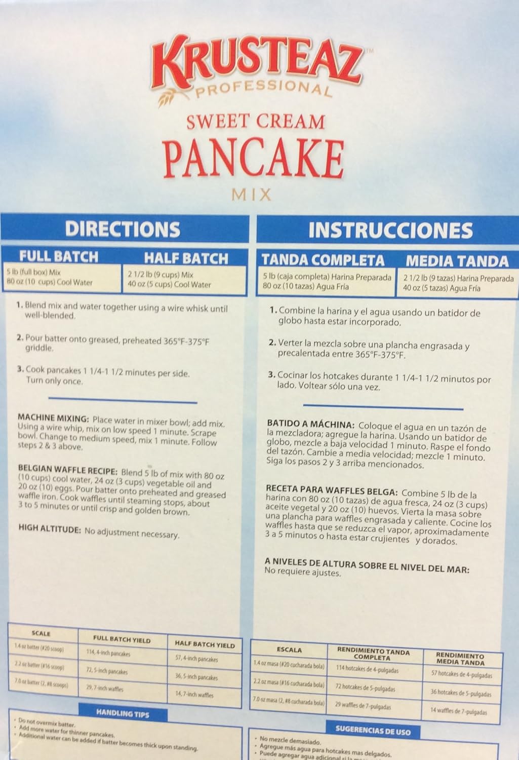 Krusteaz SWEET CREAM PANCAKE Mix 5lbs. (2-Pack) Restaurant Quality