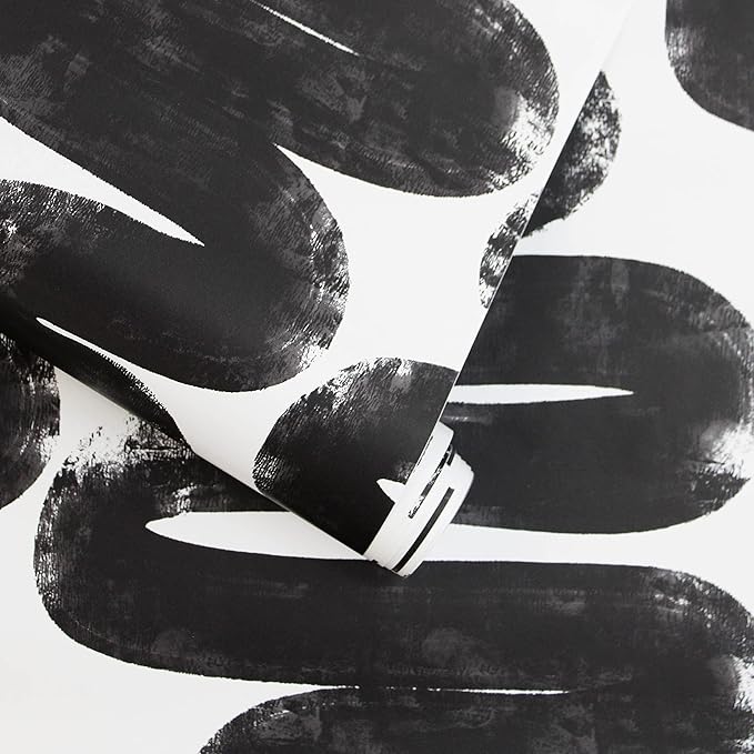 Tempaper x Bobby Berk White & Black Wiggle Room Removable Peel and Stick - Image 4