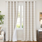Lajode Brown Plaid Patterned Curtains Thermal Insulated by Lajode