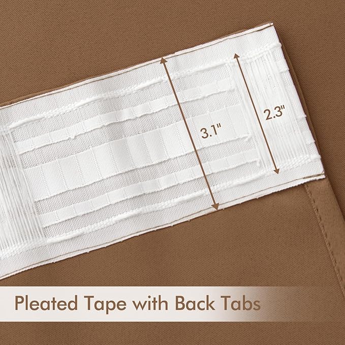 MIULEE Back Tab Blackout Curtains 90 Inch Long 2 Panels Set - Image 4