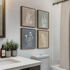 Boho Framed Botanical Wall Art for Bathroom Decor, 4 Piece Rustic Floral Canvas - Image 2