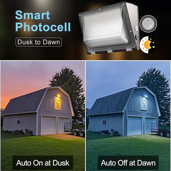 Lightdot 4Pack 200W LED Wall Pack Lights, 100-277v Dusk to Dawn - Image 4