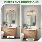 DORESshop 20 Inch Bathroom Light Fixtures, 3-Light Gold Bathroom Lighting - Image 7