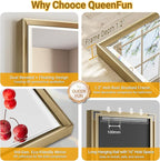 Gold Bathroom Mirror 36x36 Inch Square Beveled Bathroom Vanity Mirror Brushed - Image 8