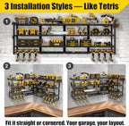 XLarge 64''W Power Tool Organizer Wall Mount | Modular&Corner-Fit 820lbs Garage - Image 4