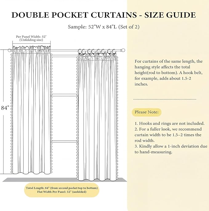 NICETOWN Cute Pom-Pom Trim Velvet Curtains 8 ft Long, Ivory White – Delicate - Image 8