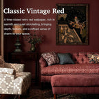 Dimoon 118"x17.7" Peel and Stick Wallpaper Dark Red Contact Paper - Image 3