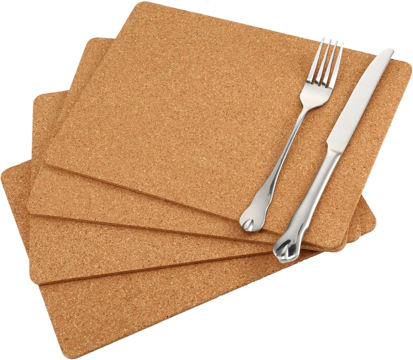 Boao 4 Pack Rectangle Cork Trivets for Hot Dishes 11'' x 8'' x 0.2'' Cork Plant Coasters Placemat Hot Pad Sheet Heat Resistant for Kitchen Countertops Table Pots Pans Restaurant Cafe Wedding Supplies