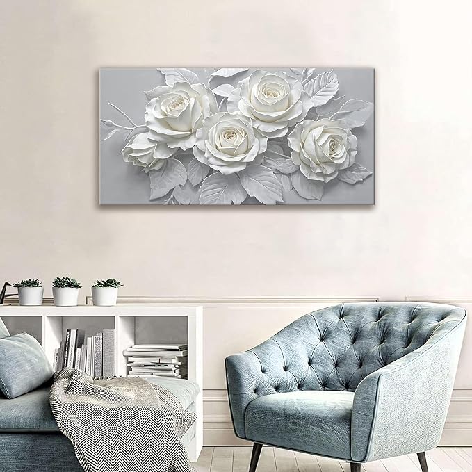 Suconvng Floral Wall Art Living Room Minimalist Painting Aesthetic Wall Decor - Image 5