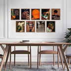 Black Culture Wall Art Set of 9, Living Room, Neutral Color Home Decor - Image 4