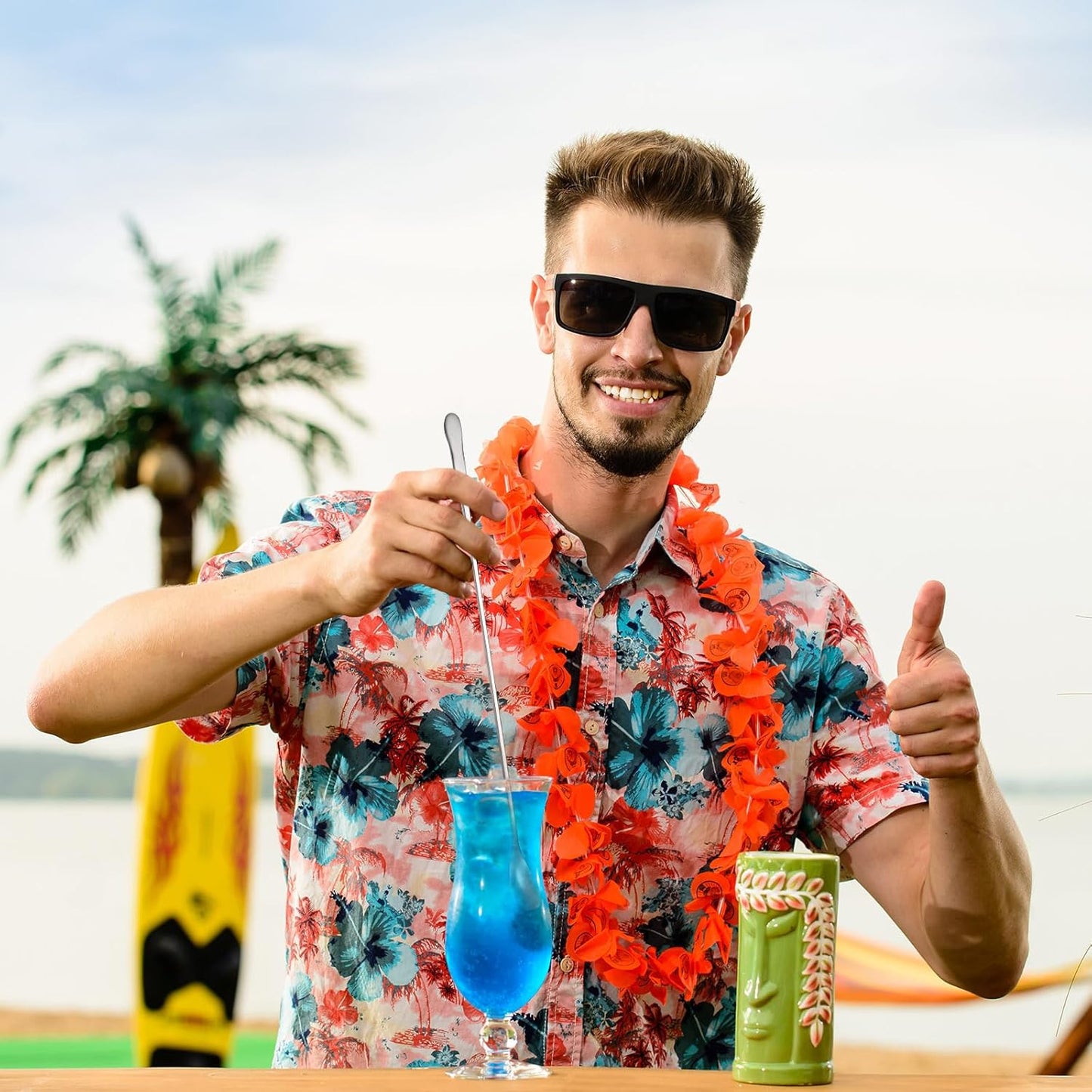 Patelai 8 Pieces Stainless Steel Coffee Stirring Spoons 7.8 Inch Reusable Coffee Stirrers Long Handle Bar Cocktail Salt Spoons Tiny Swizzle Sticks for Bar Cocktails