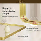 TETOTE 55 x 36 Inch Bathroom Mirror, Brushed Brass Gold Vanity Mirror, Modern - Image 5