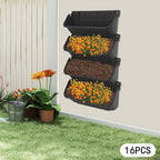 Vertical Wall Planter with 16 Pots, Hanging Garden Plant Flowerpot Holder - Image 5