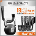 HORUSDY 6-Pack Heavy Duty Metal Wall Hooks, Large Garage Storage & Organization - Image 3