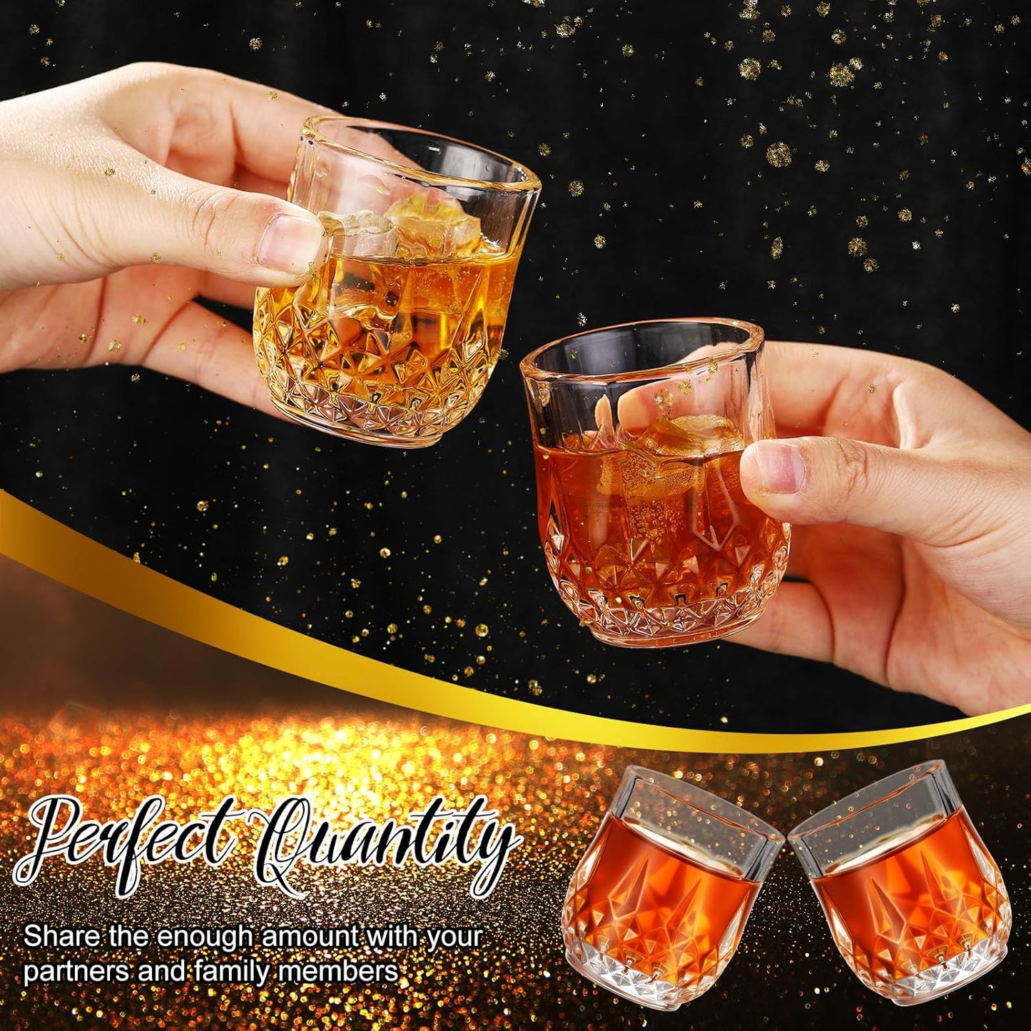 Meanplan 2.7oz Mini Shot Glasses Set Tasting Glasses Heavy Base Clear Shot Cup Cute Cordial Mini Wine Cups for Serving Whiskey, Wine, Juice (36 Pieces)
