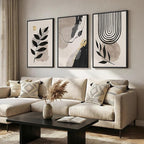 3 Piece Framed Black and White Boho Wall Art - Image 2