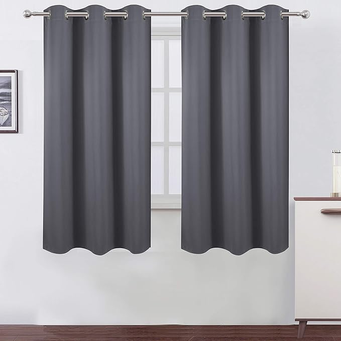 LEMOMO Grey Thermal Blackout Curtains/38 x 63 Inch/Set of 2 Panels Room by Lemomo