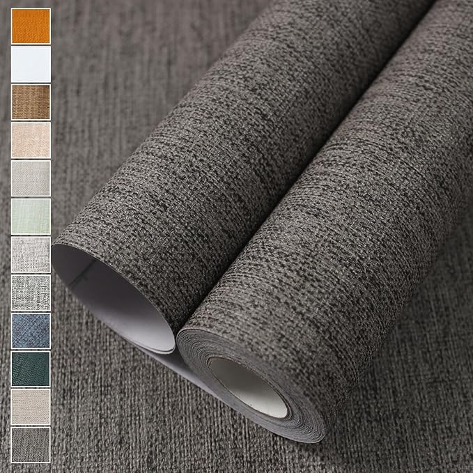 WADILE Grasscloth Peel and Stick Wallpaper 15.7in x 393.7in, Textured Contact by WADILE