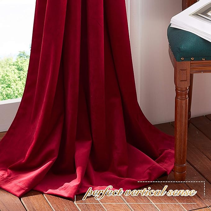 NICETOWN Christmas Red Velvet Curtains and Drapes - Image 7
