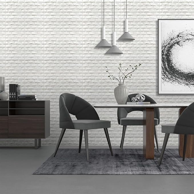 3D Wall Panels Peel and Stick 11PCS White Foam Brick Wallpaper - Image 2