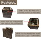 LaLaGreen Wood Planter Boxes for Indoor Plants Small Square Wall Mounted - Image 3