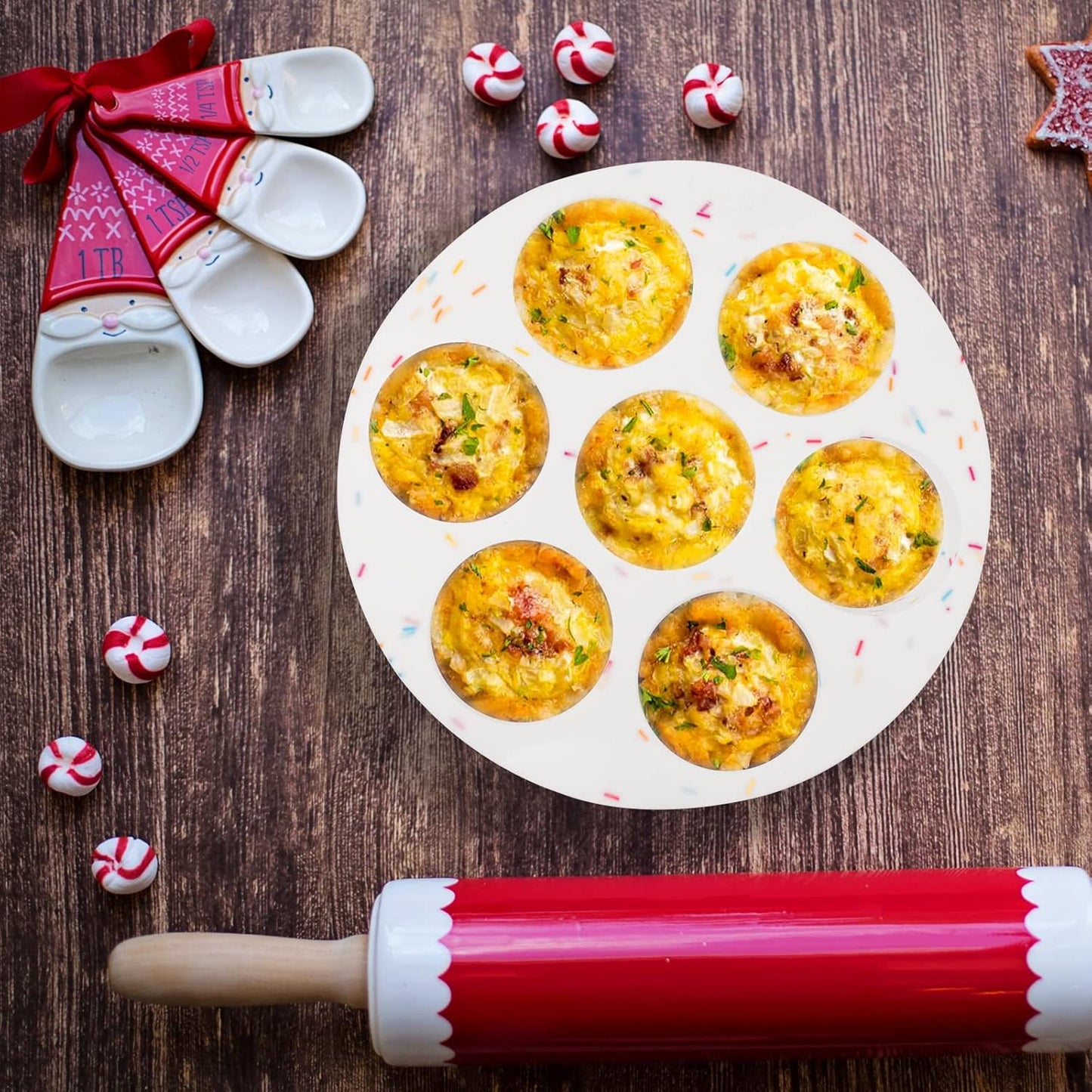 Silicone Egg Bite Molds Air Fryer Muffin Pan for Baking Non-Stick Silicone Egg Molds 7 Cups Air Fryer Cupcake Mold for Mini Muffins, Tart, Mini Cupcake BPA Free