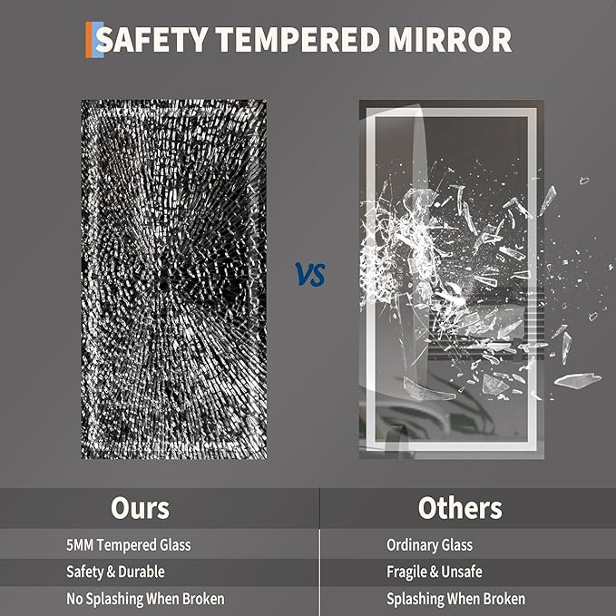 LED Bathroom Mirror 50 x 26 inch, Lighted Bathroom Vanity Mirror - Image 8