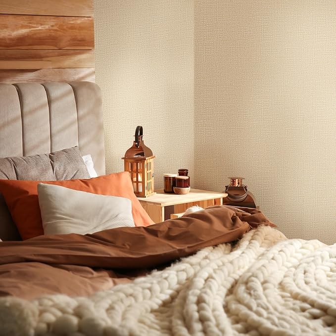WADILE Grasscloth Peel and Stick Wallpaper 15.7in x 196.8in, Textured Contact - Image 2