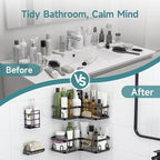Veken Corner Shower Caddy 4-Pack, Advanced Rustproof Design, No Drilling - Image 7