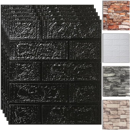 10PCS 3D Wall Panels Peel and Stick Foam, Self-Adhesive Decorative 3D Brick by SYYKDEF