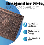 Art3d 12-Pack PVC Drop Ceiling Tiles, 2ft x 2ft, Rose Copper - Image 3