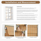 LazBlinds No Tools No Drill Cordless Bamboo Roman Shades, Custom Privacy Light - Image 3