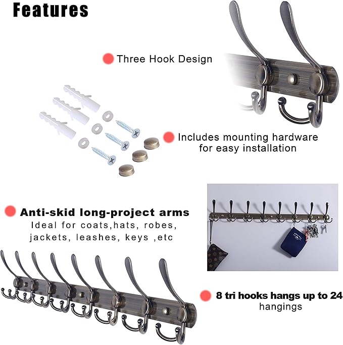 Dseap Coat Rack Wall Mount - Image 7