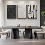 Large Framed Black and White Abstract Wall Art - Image 8