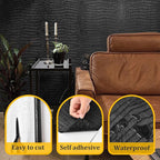 Fititem Black Peel and Stick Wallpaper 472inL 17.3inW Black Contact Paper - Image 2