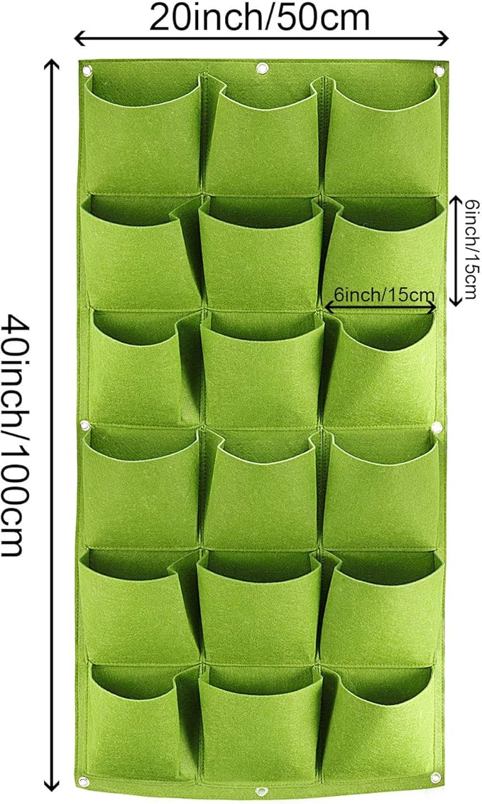 ZOENHOU 2 Pack Total 36 Roomy Pockets Green Vertical Garden Planter, - Image 2