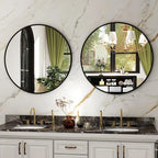 HARRITPURE Round Mirror 24 Black Wall Mounted Circle Mirrors Vanity Mirror - Image 8