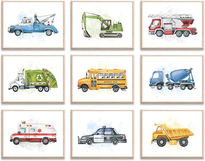 uniro Construction Room Decor for Boys, Truck Wall Art Print for Boys Room Decor by uniro