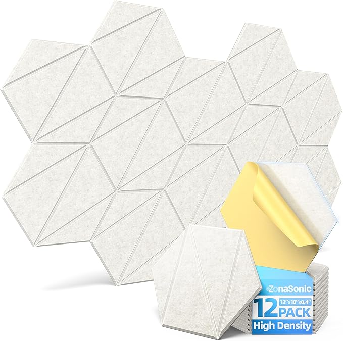 12 Pack Acoustic Panels with Self-Adhesive 12"X10"X0.4" Sound Proof Foam Panels by Unknown