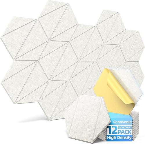 12 Pack Acoustic Panels with Self-Adhesive 12"X10"X0.4" Sound Proof Foam Panels by Unknown