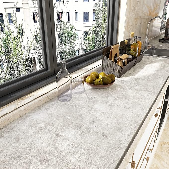 VEELIKE Neutral Concrete Wallpaper Peel and Stick Boho Aesthetic Wallpaper - Image 7